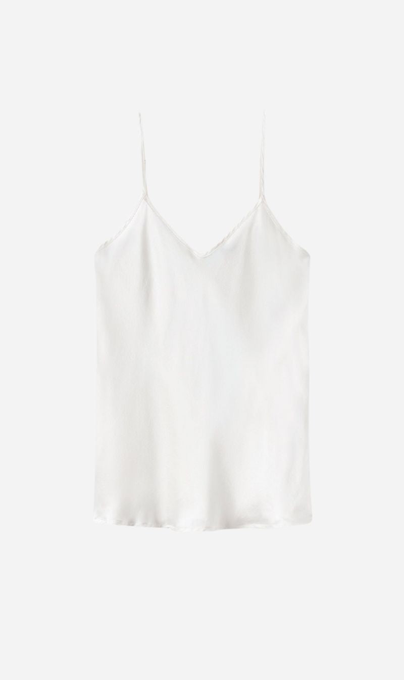 Silk Laundry | Bias Cut Cami - White