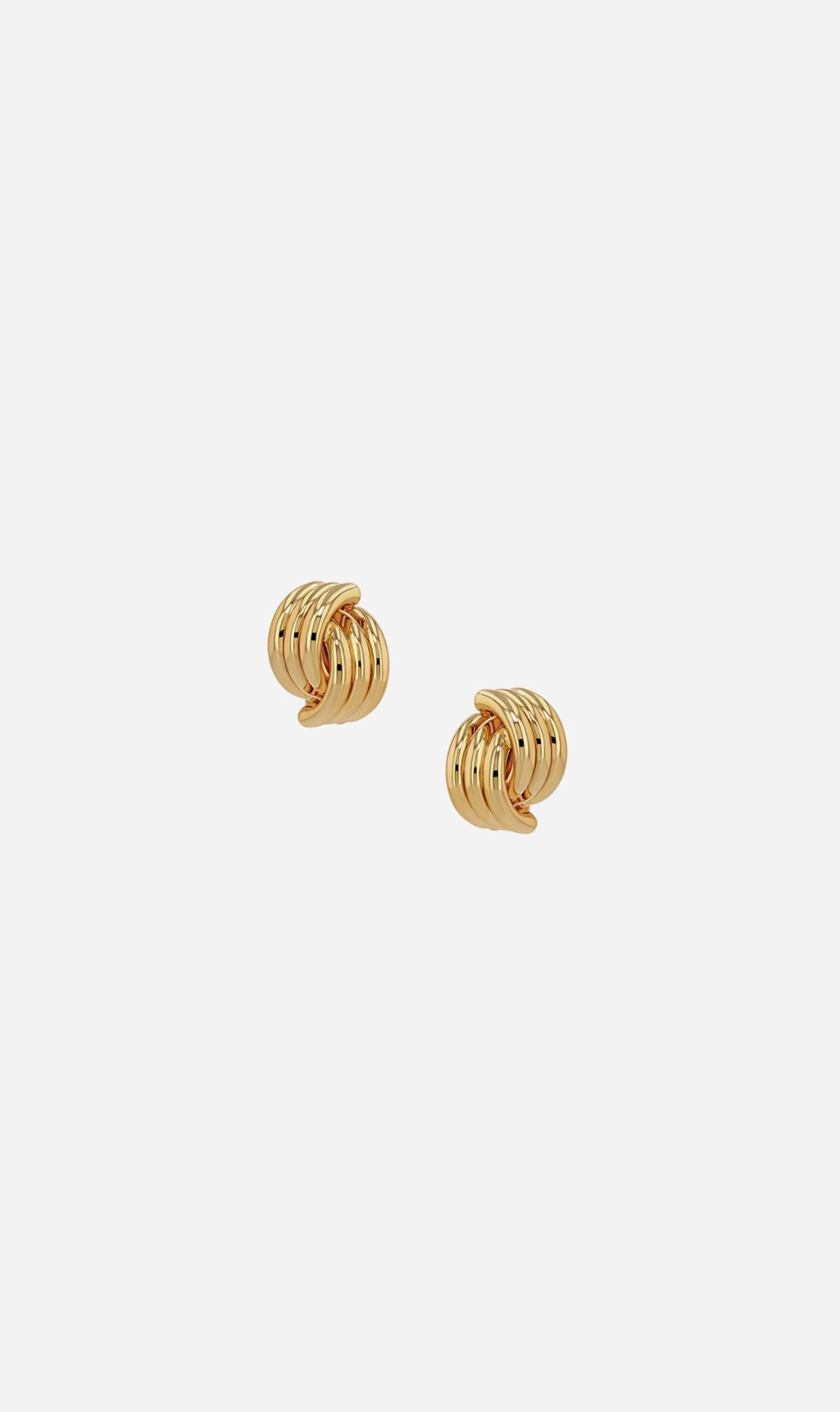 Anine Bing | Small Crossover Ribbed Earrings - Gold