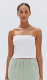 Assembly Label | Skara Strapless Rib Top - White