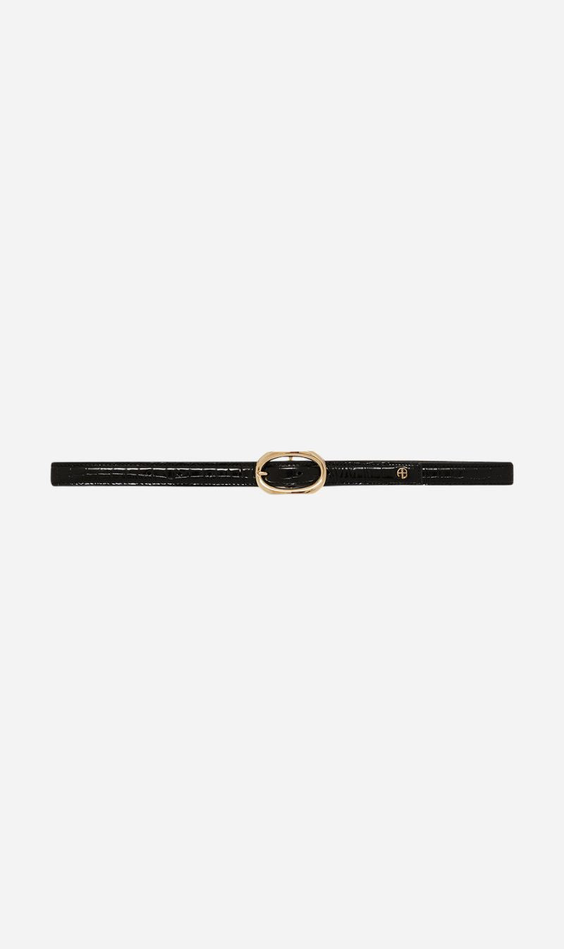 Anine Bing | Mara Belt - Black Embossed