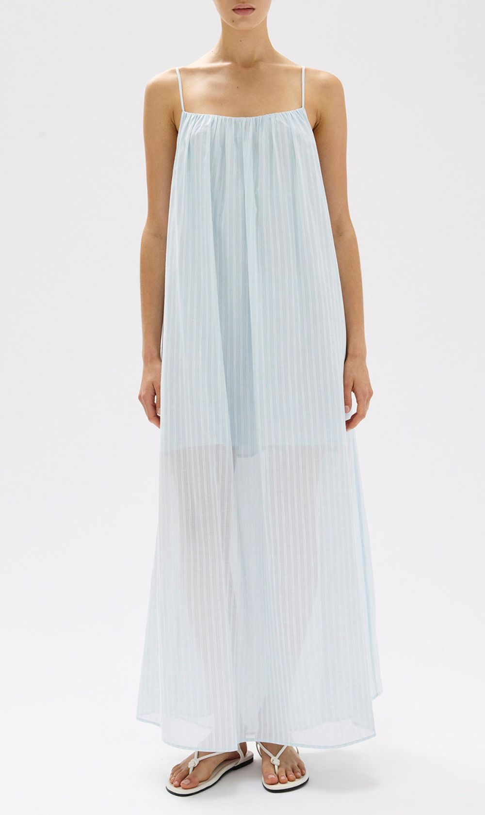 Assembly Label | Cammy Stripe Maxi Dress - Blue Haze/White