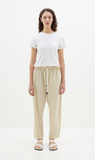 Bassike | Pleated Cotton Pull On Pant - Agate Grey