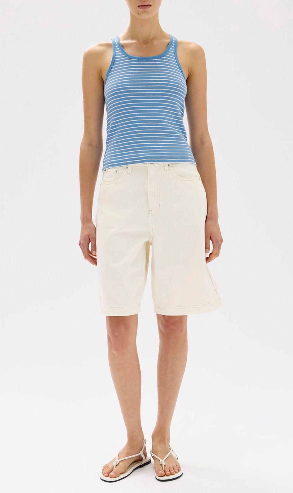 Assembly Label | Drew Rib Tank - Bahama/White