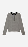 Anine Bing | Alessia Long Sleeve Tee - Cream & Black Stripe