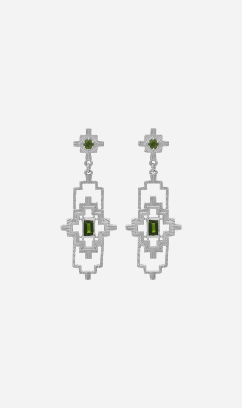 Zoe & Morgan | Munay Earrings - Silver/Chrome Diopside