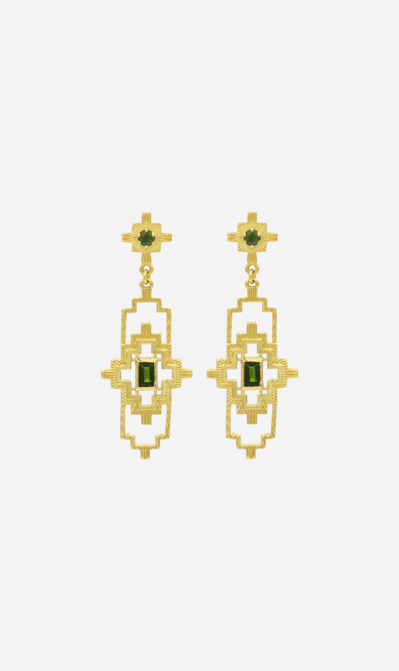 Zoe & Morgan | Munay Earrings - Gold/Chrome Diopside