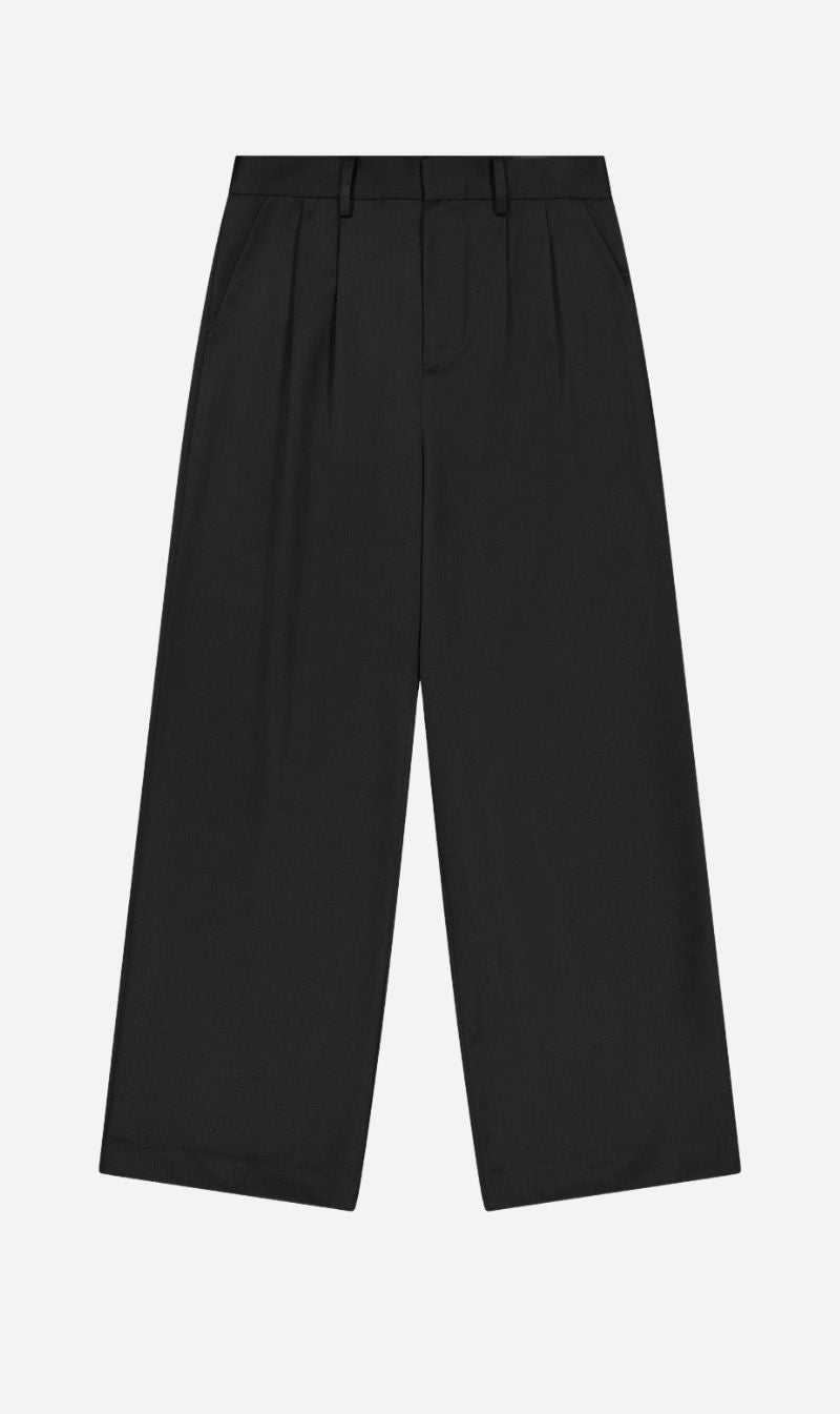 Rebe | Double Pleated Trouser - Black