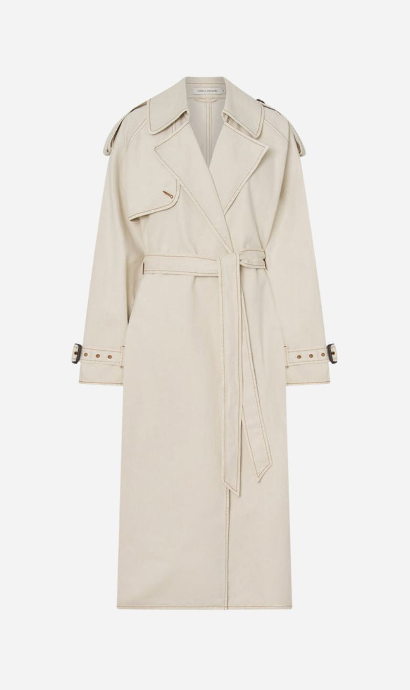 Camilla and Marc | Calyx Denim Trench Coat - Light Stone Wash