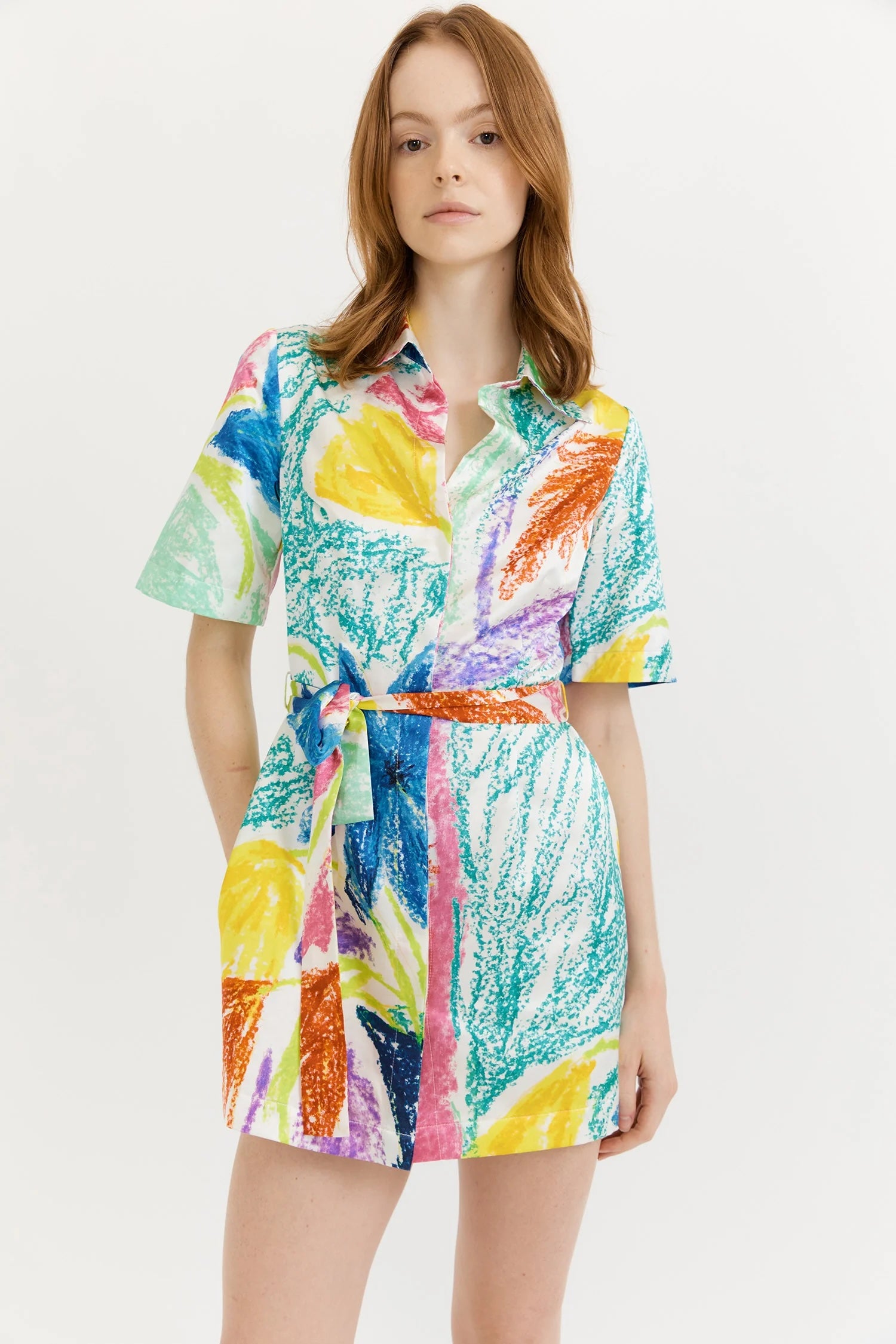 Gary Bigeni | Zofia Mini Shirt Dress - Blue Flower