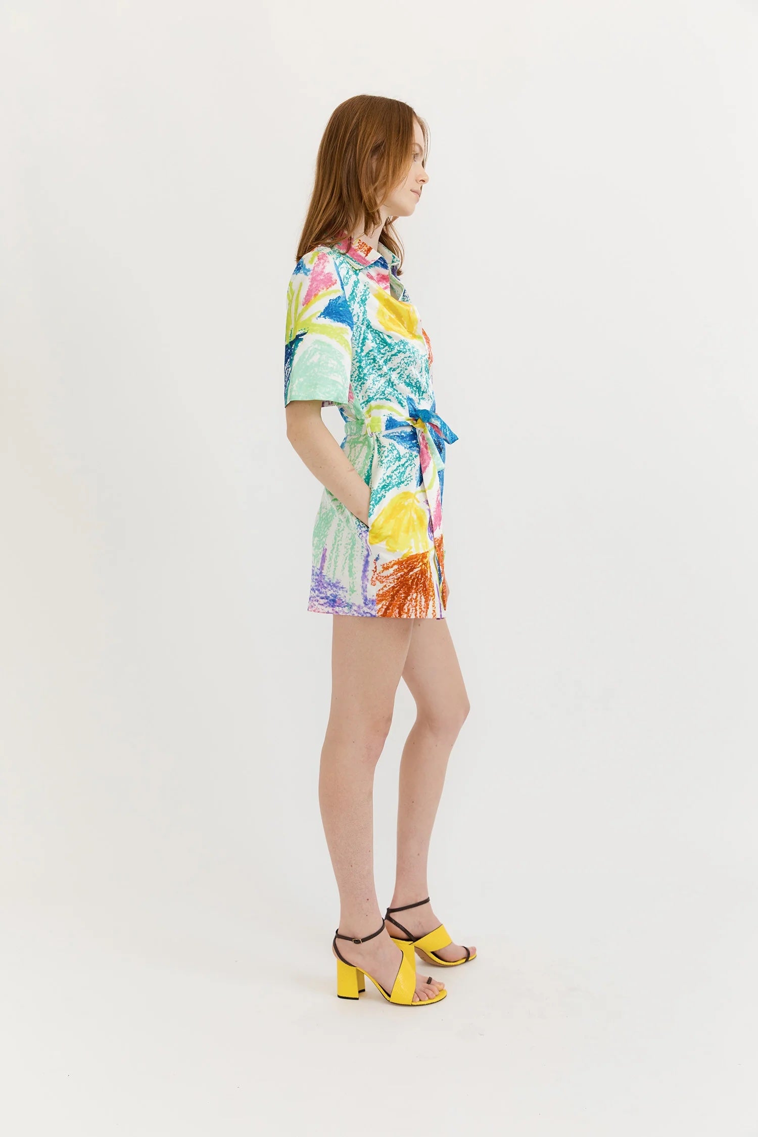 Gary Bigeni | Zofia Mini Shirt Dress - Blue Flower