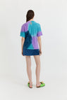 Gary Bigeni | Gino Bias Cut T.Shirt - Hand Painted Blue