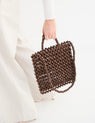 La Tribe | Gia Beaded Tote Bag - Brown