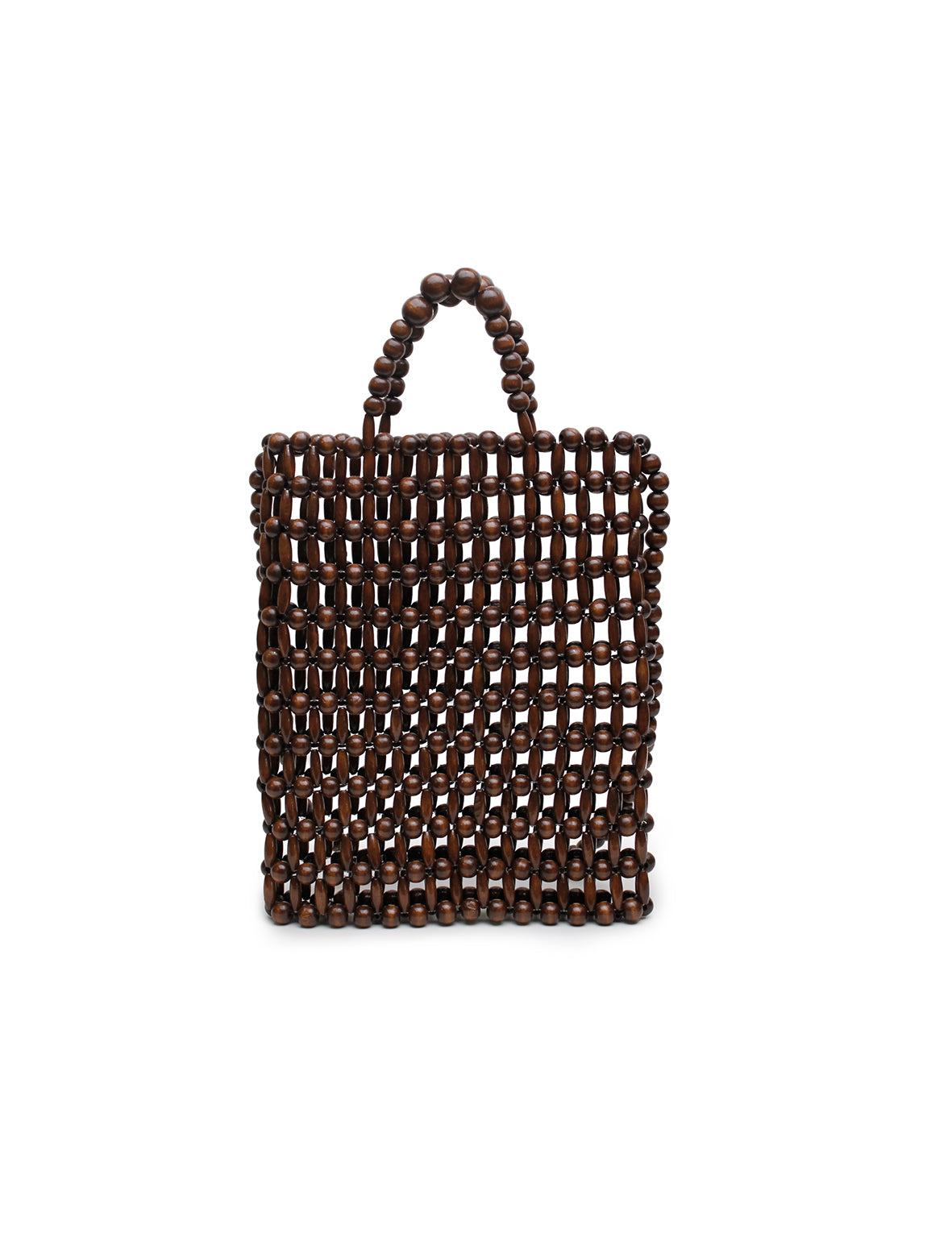 La Tribe | Gia Beaded Tote Bag - Brown