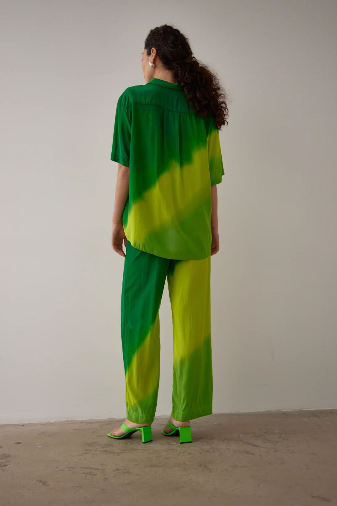 Gary Bigeni | Quinn Drawstring Pant - Hand Painted Green