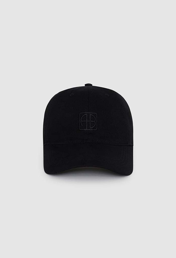 Anine Bing | Jeremy Baseball Cap Framed Monogram - Black