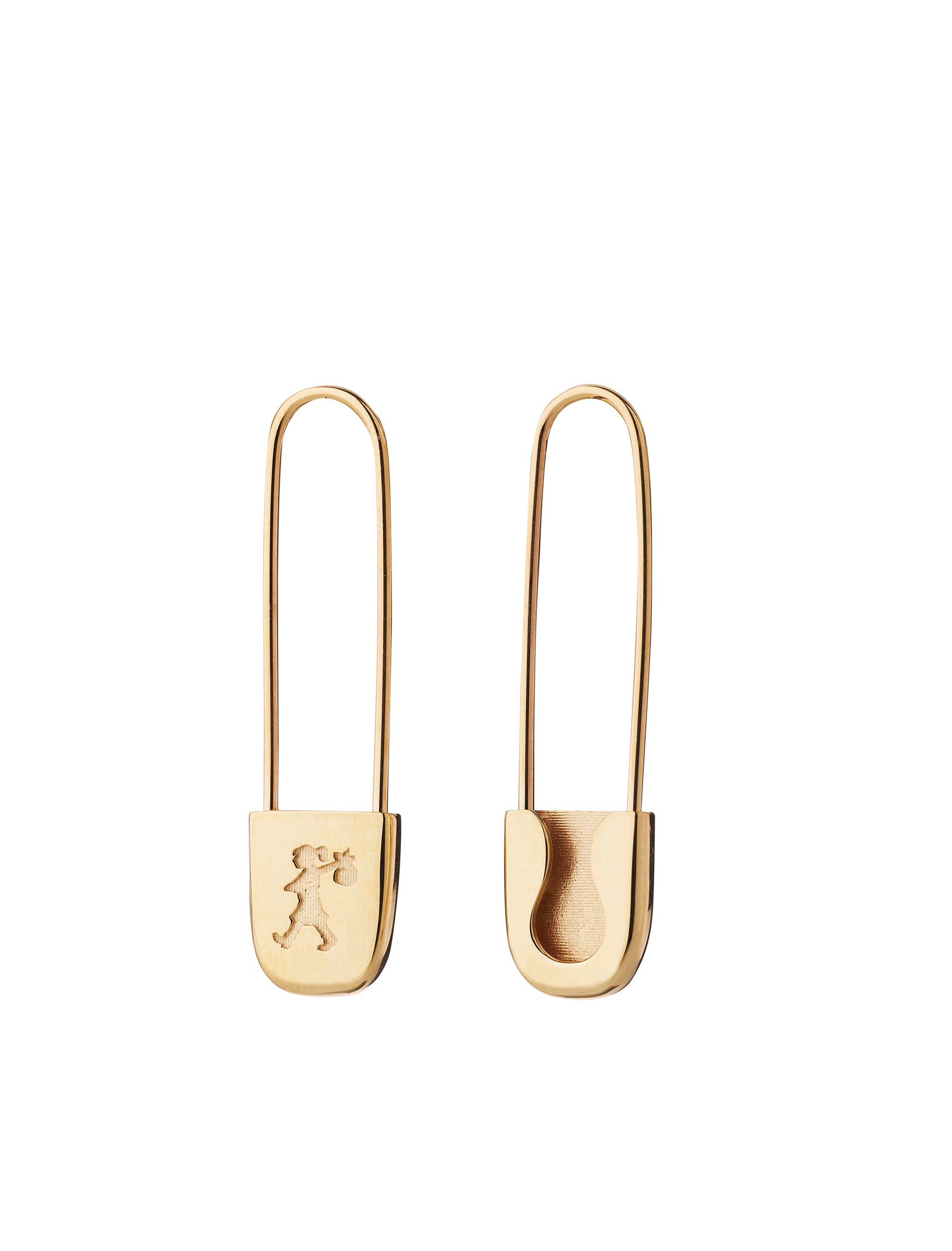 Karen Walker | Runaway Safety Pin Earrings - Gold