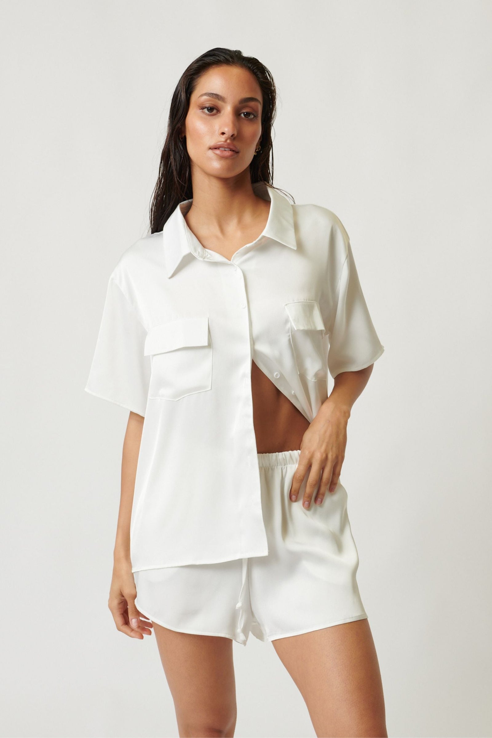 Kat The Label | Gracie Short Sleeve Shirt - Ivory