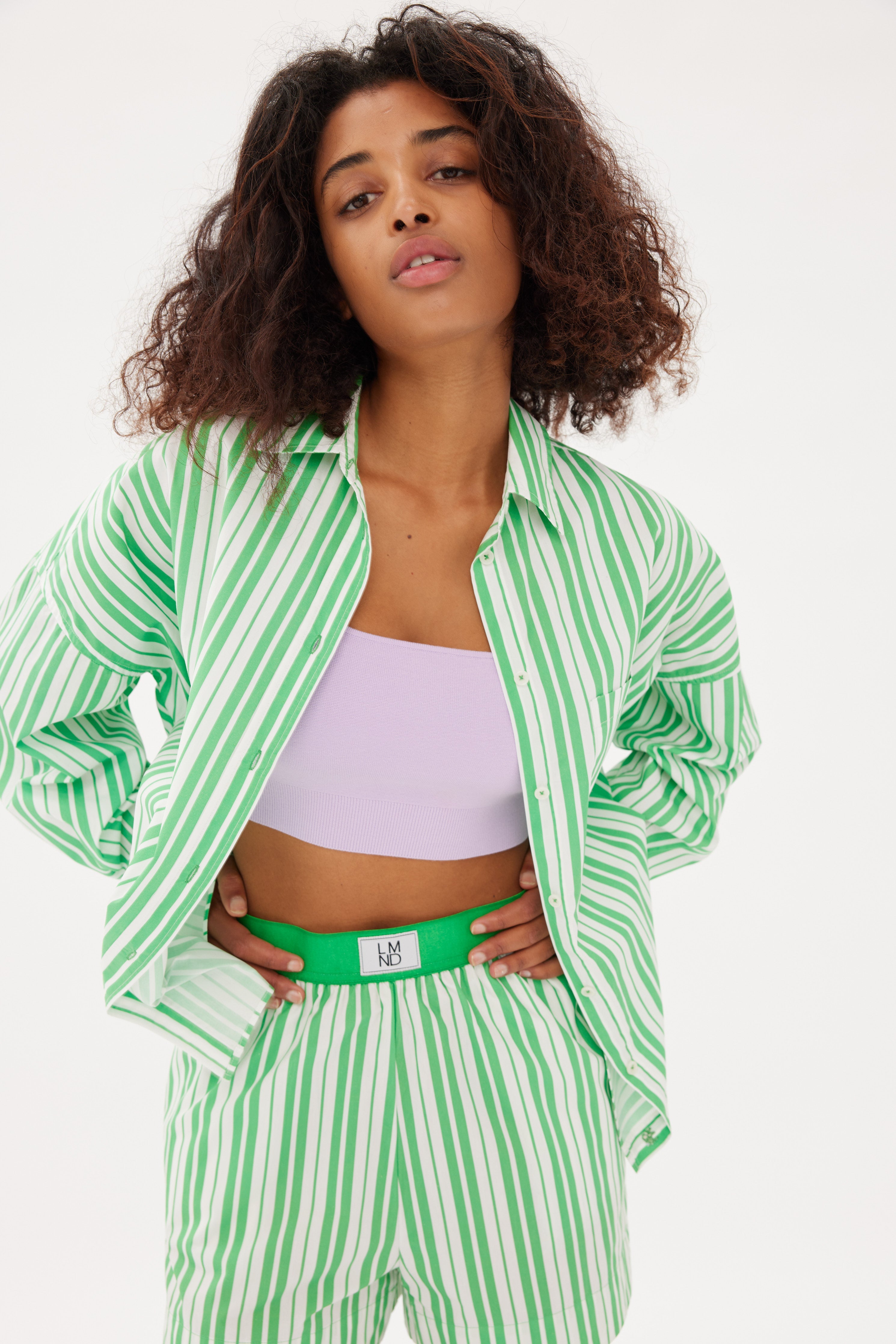 LMND | Chiara Classic Shirt - Verde/White