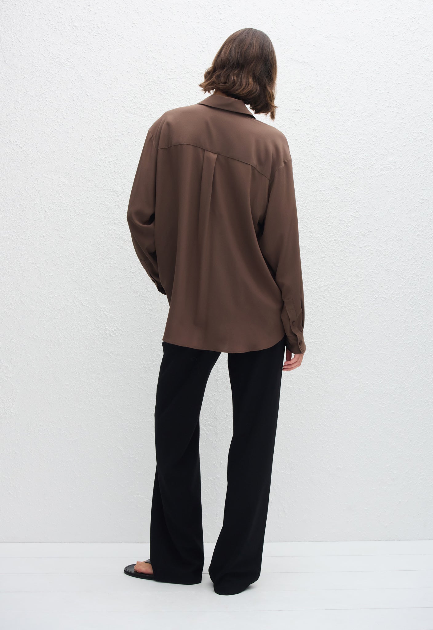 Matteau | Long Sleeve Silk Shirt - Truffle