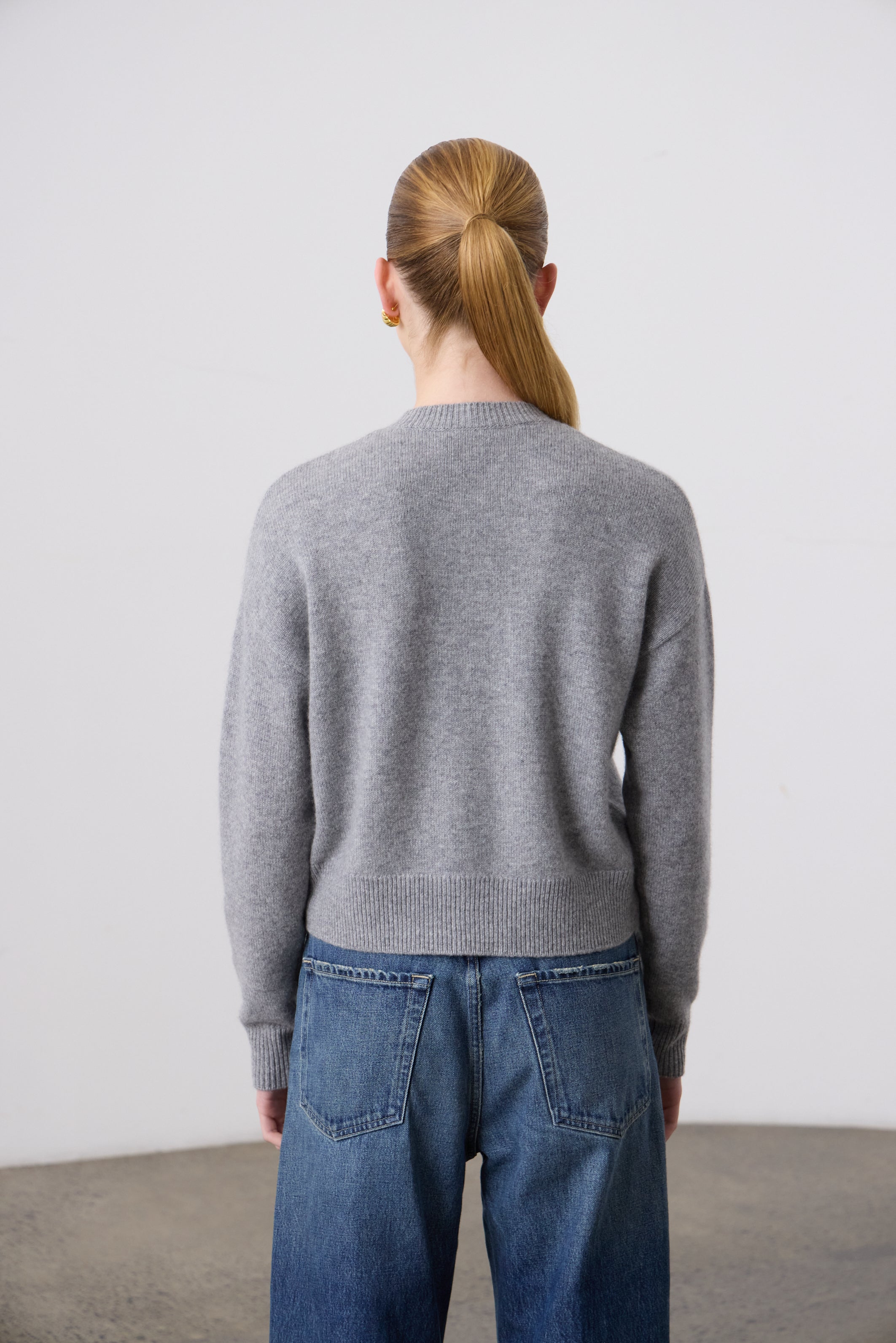 Laing | Boxy Cashmere Cardigan - Grey Marle