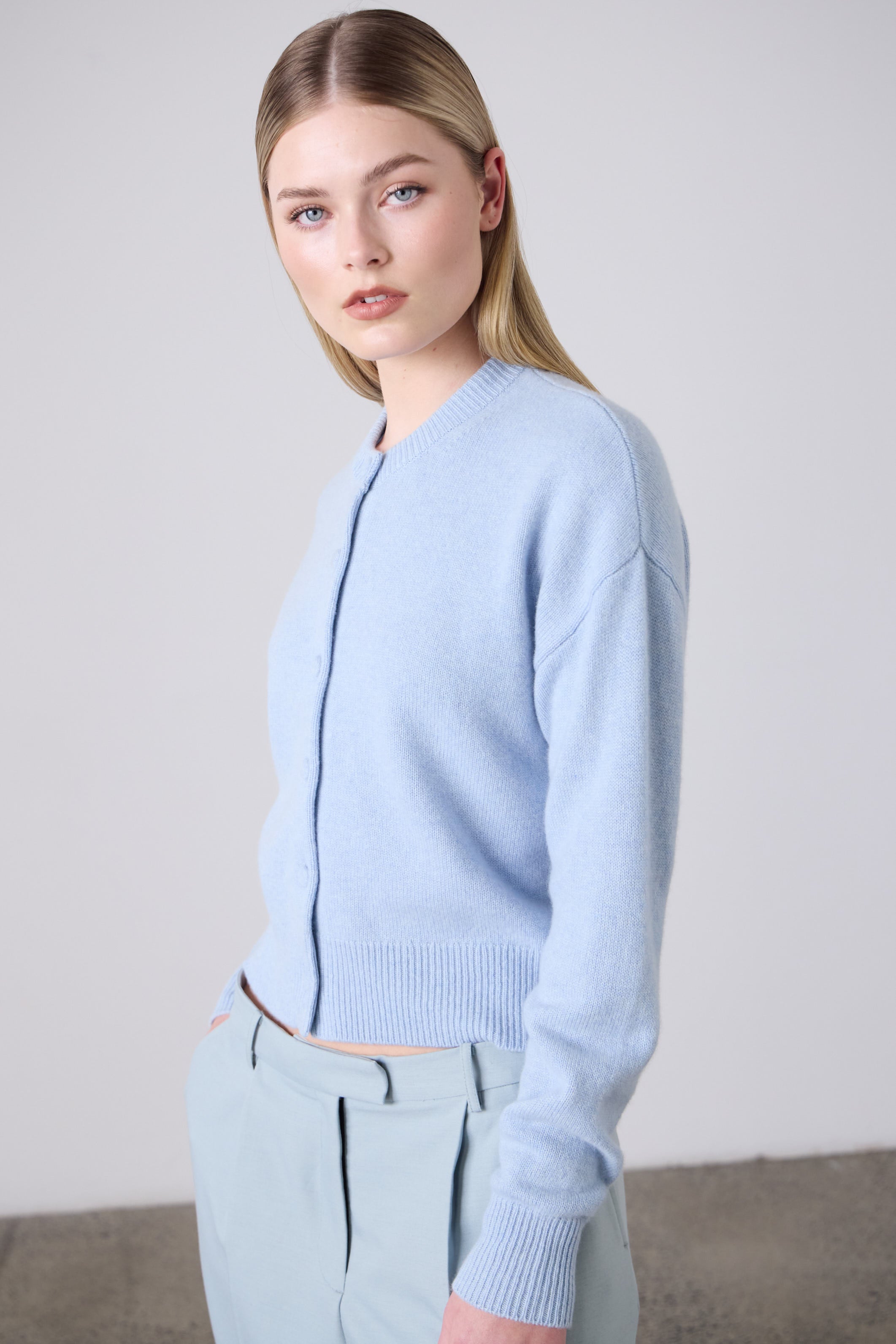 Laing | Boxy Cashmere Cardigan - Sky