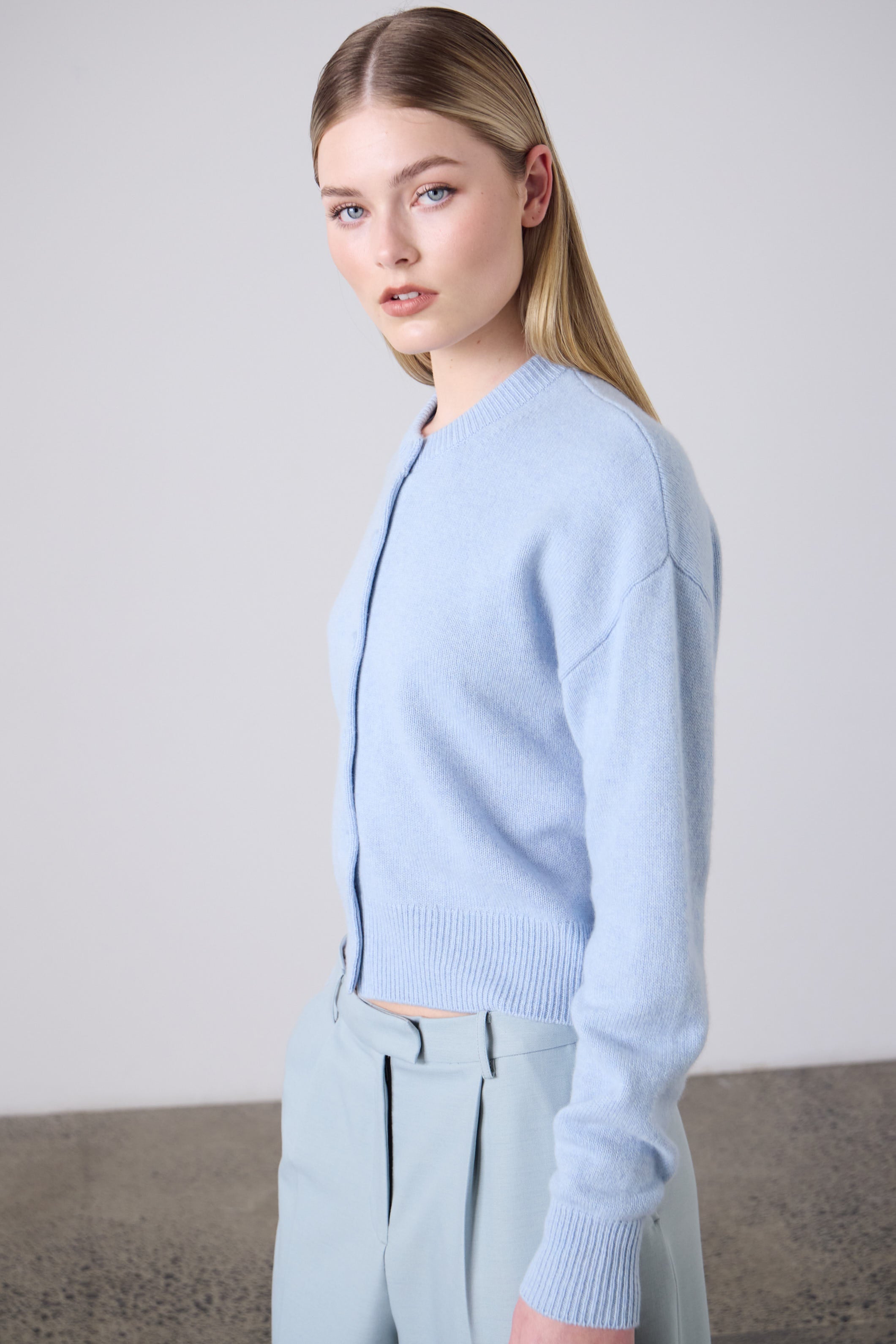 Laing | Boxy Cashmere Cardigan - Sky