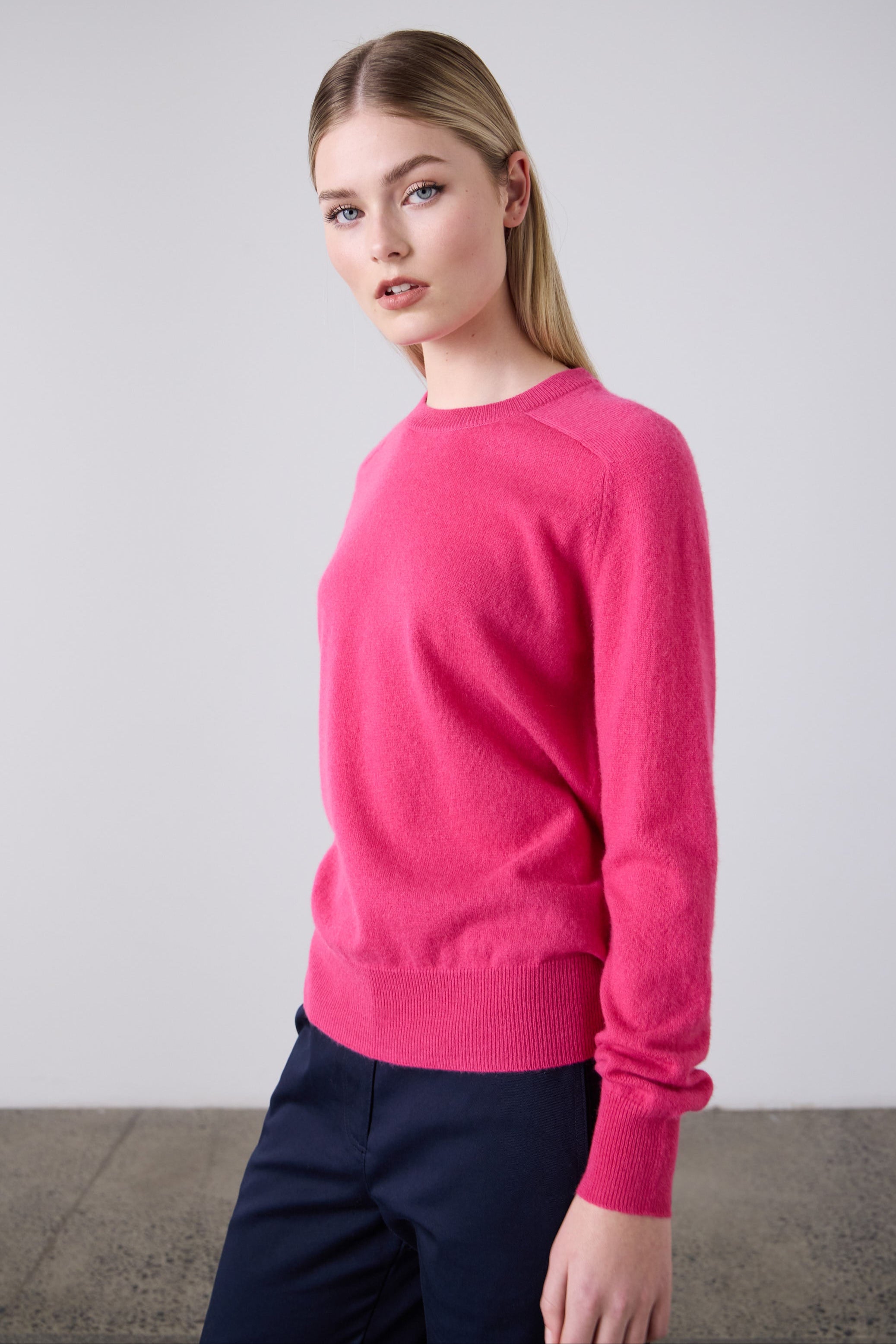 Laing | Sam Cashmere Crew - Elsa Pink