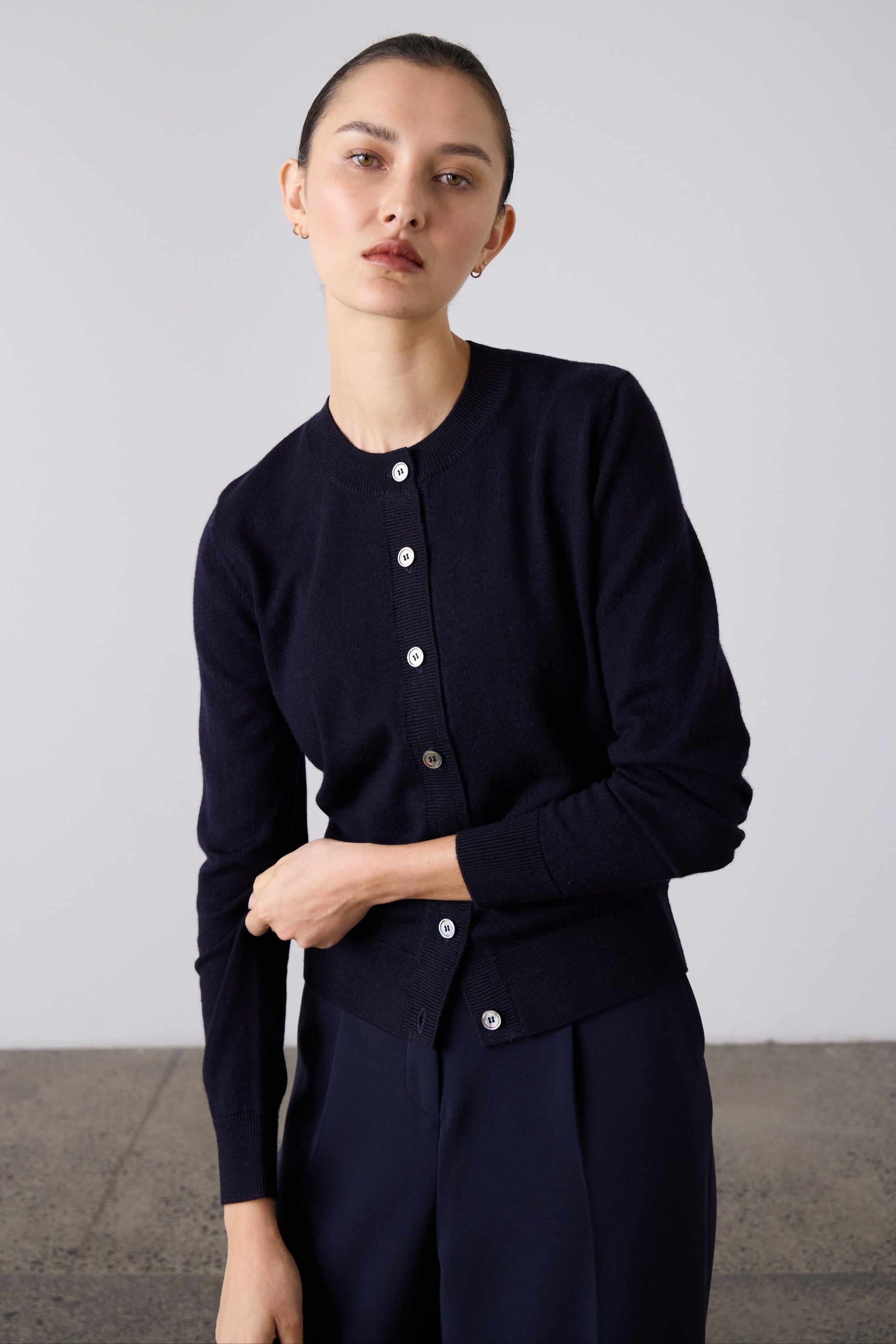 Laing | Sylvia Merino Cardigan - Navy