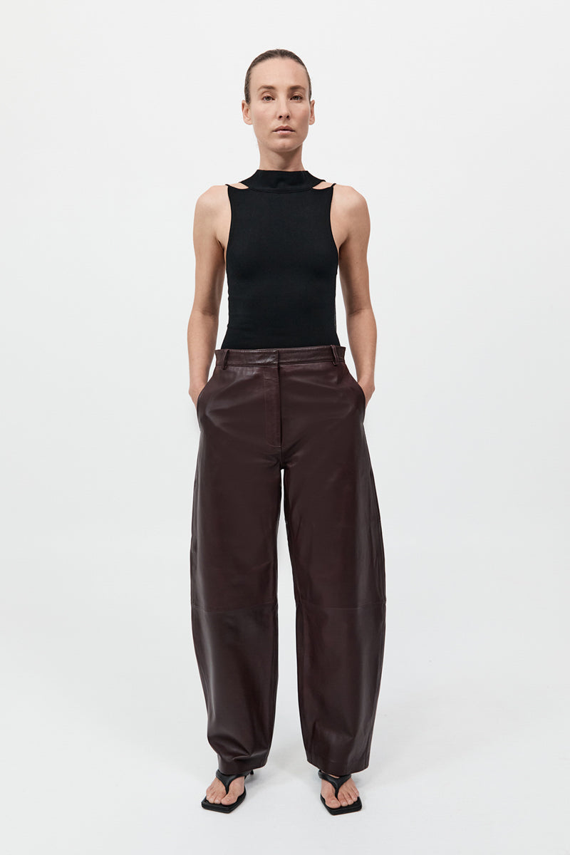 St Agni | Leather Balloon Pant - Bordeau