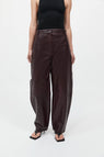 St Agni | Leather Balloon Pant - Bordeau