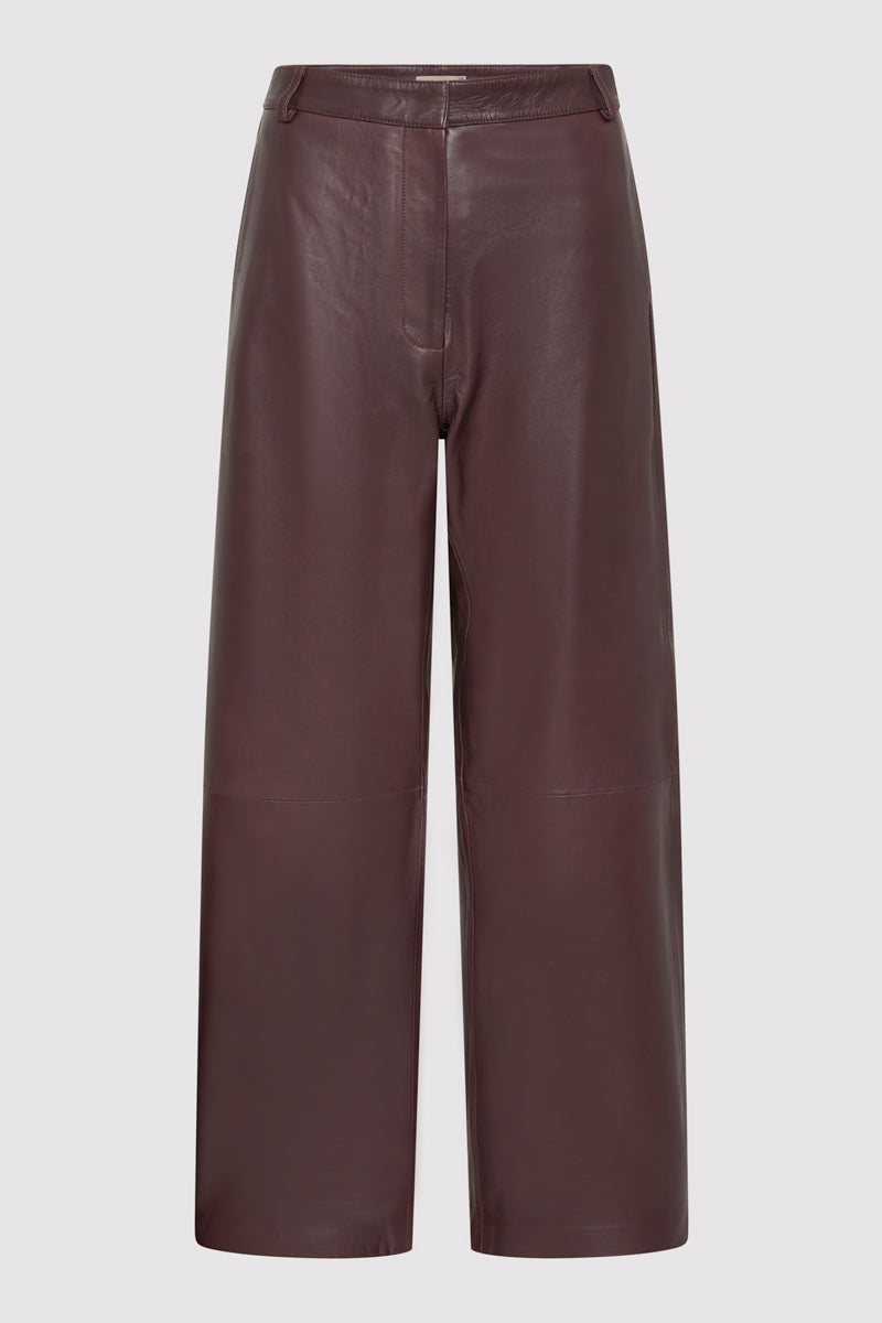 St Agni | Leather Balloon Pant - Bordeau