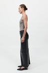 St Agni | Leather Column Skirt - Black