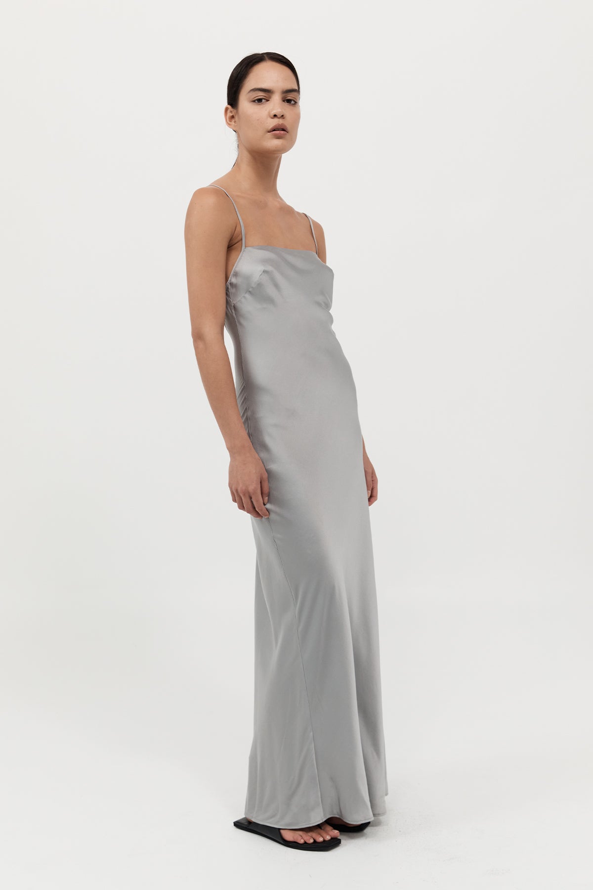 St. Agni | Low Back Slip Dress - Silver