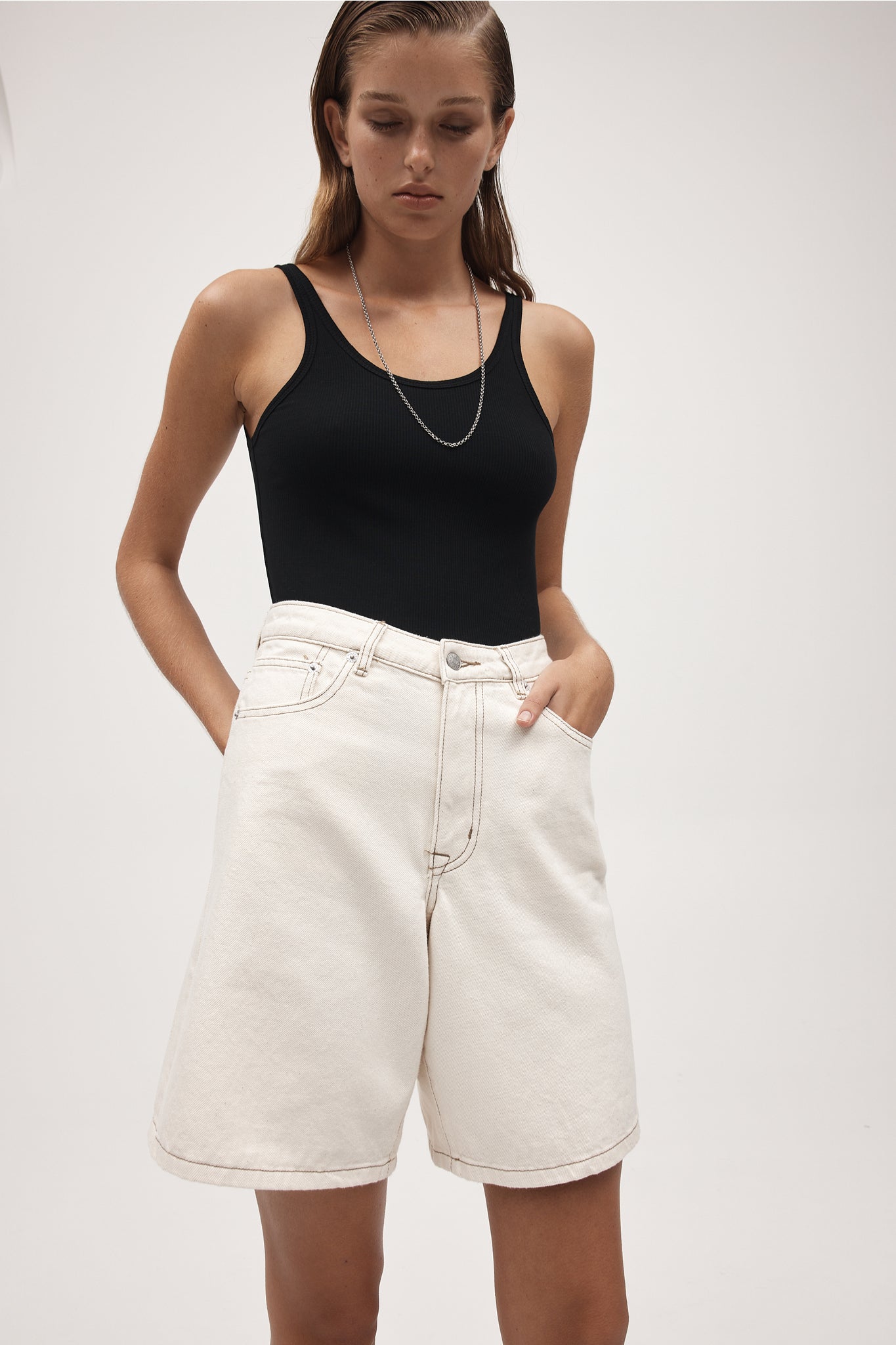 Marle | Relaxed Jean Short - Ecru