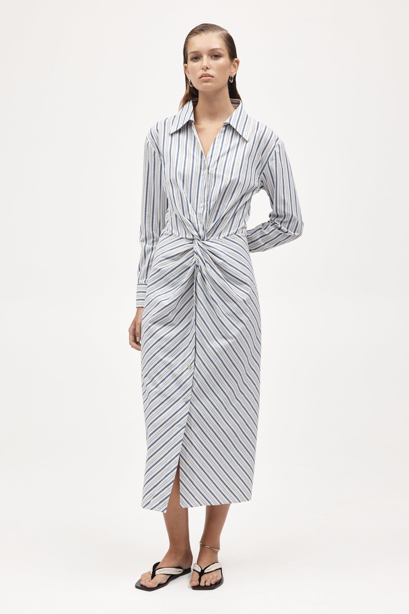 Marle | Collins Dress - Cerulean Stripe