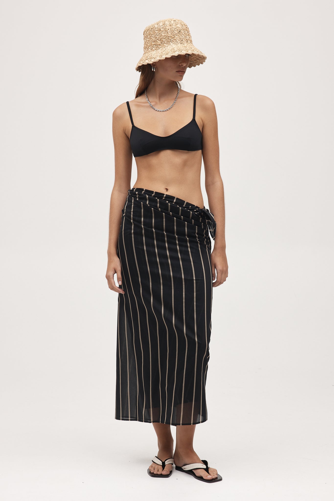 Marle | Hattie Sarong - Black Stripe