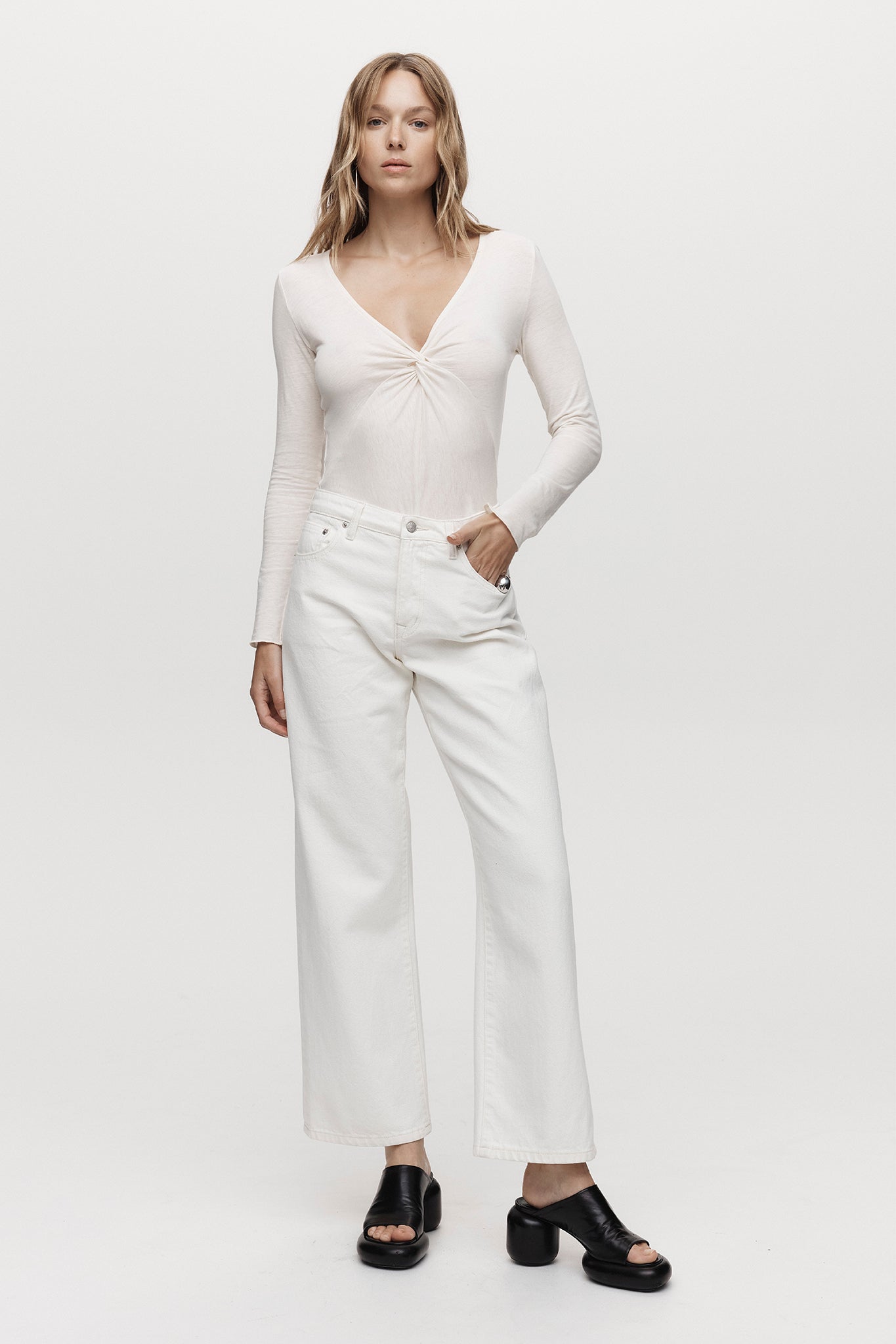 Marle | Wide Leg Jean - Ivory