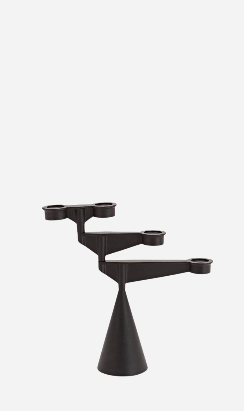 Tom Dixon | Spin Candelabra Mini Black Cast Iron