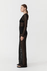 St. Agni | Mesh Long Sleeve Dress - Black