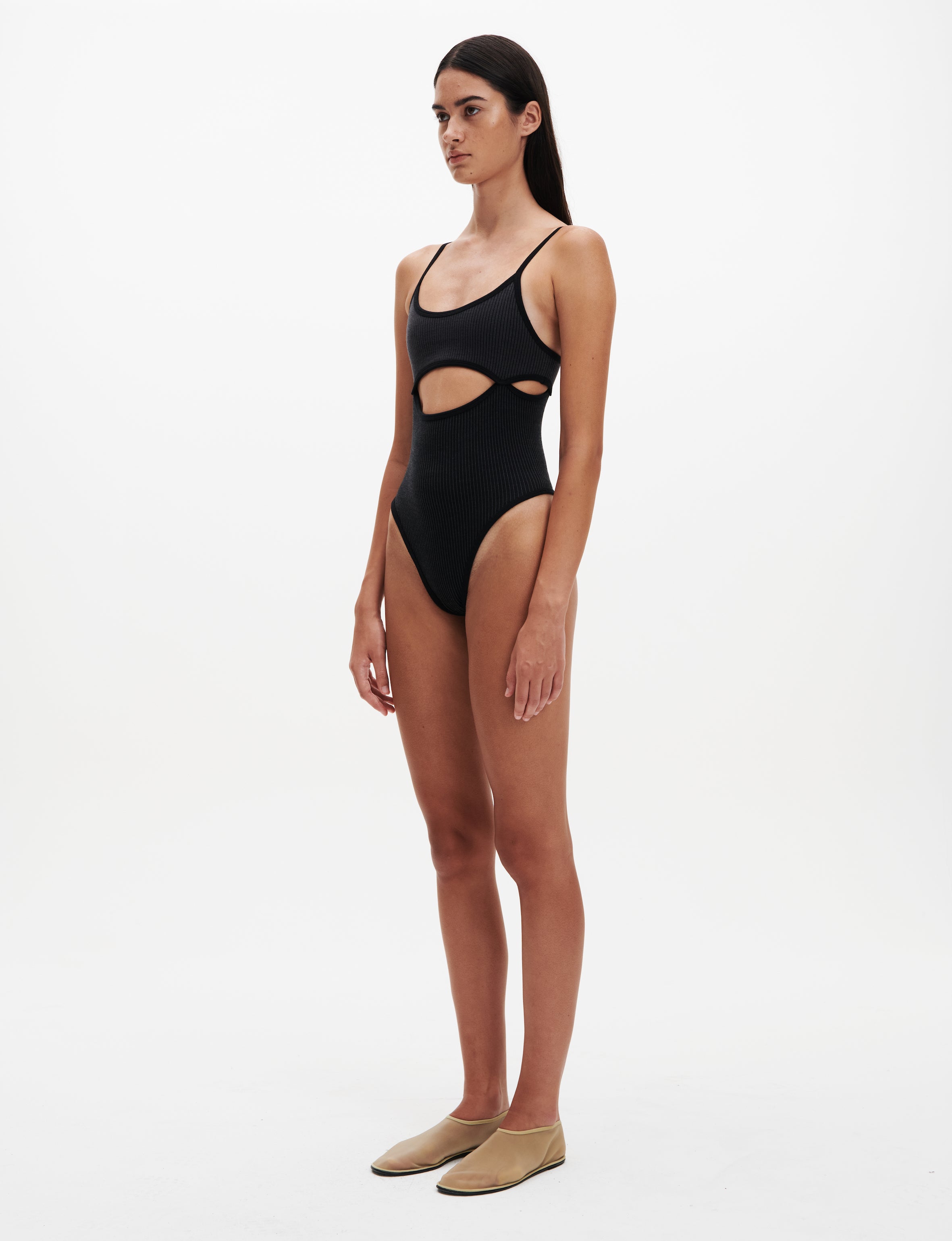 Nagnata | Splice Bodysuit - Black/Dark Charcoal