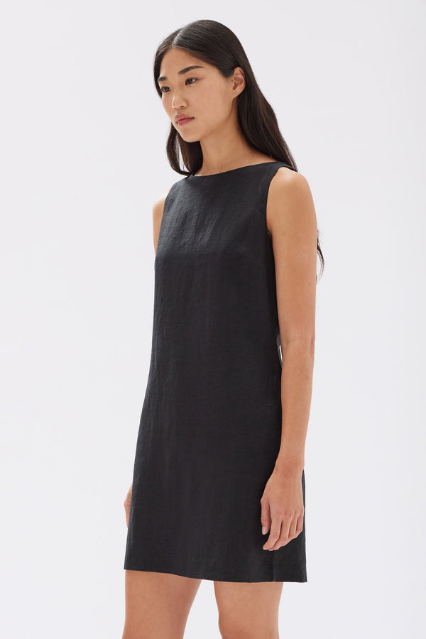 Assembly Label | Nadine Linen Mini Dress - Black