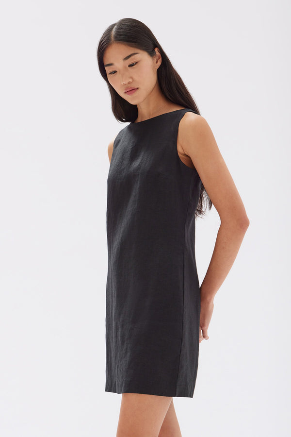 Assembly Label | Nadine Linen Mini Dress - Black