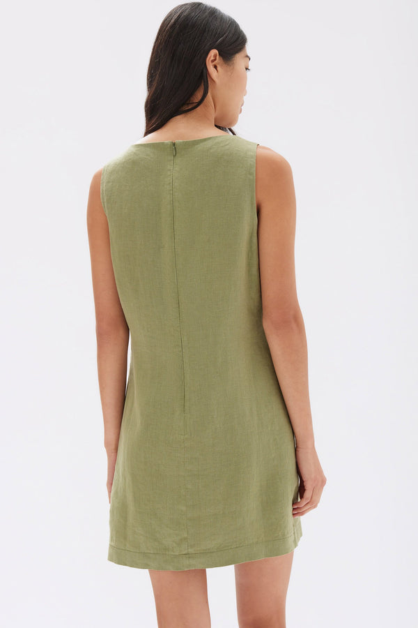 Assembly Label | Nadine Linen Mini Dress - Pandan