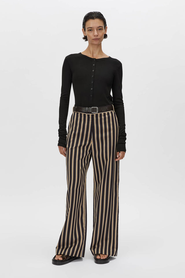 Camilla and Marc | Novella Pant - Black/Bronze Stripe