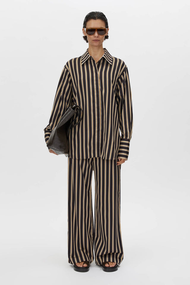 Camilla and Marc | Novella Shirt - Black/Bronze Stripe