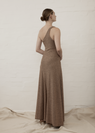 Luxe De Valentina | One Shoulder Como Maxi Dress - Moet Gold Lame