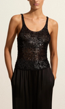 Matteau | Crochet Sequins Tank - Black