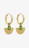 Zoe & Morgan | Petal Earrings - Gold With Chrome Diopside