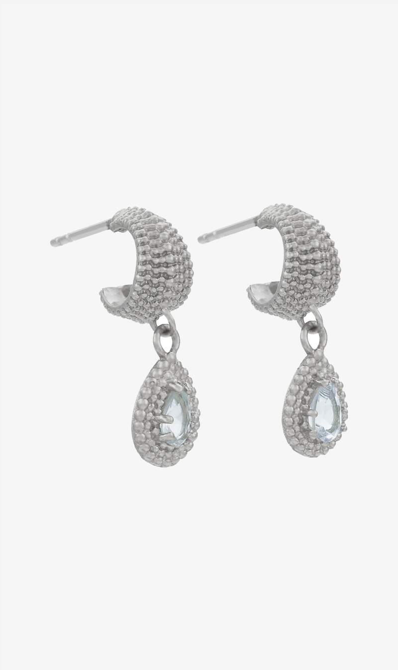 Zoe & Morgan | Althea Earrings - Silver With Aquamarine