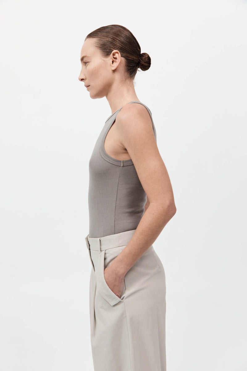 St Agni | Organic Cotton Bateau Tank - Slate